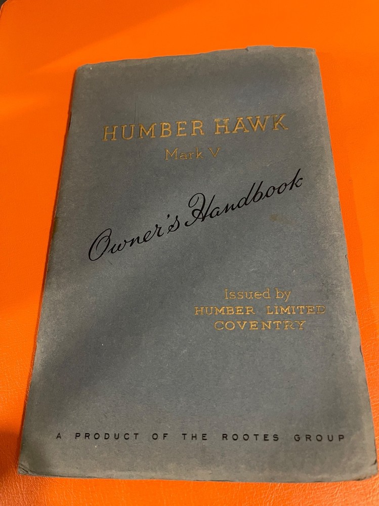 1953 Humber Hawk Mk5 Owners Handbook