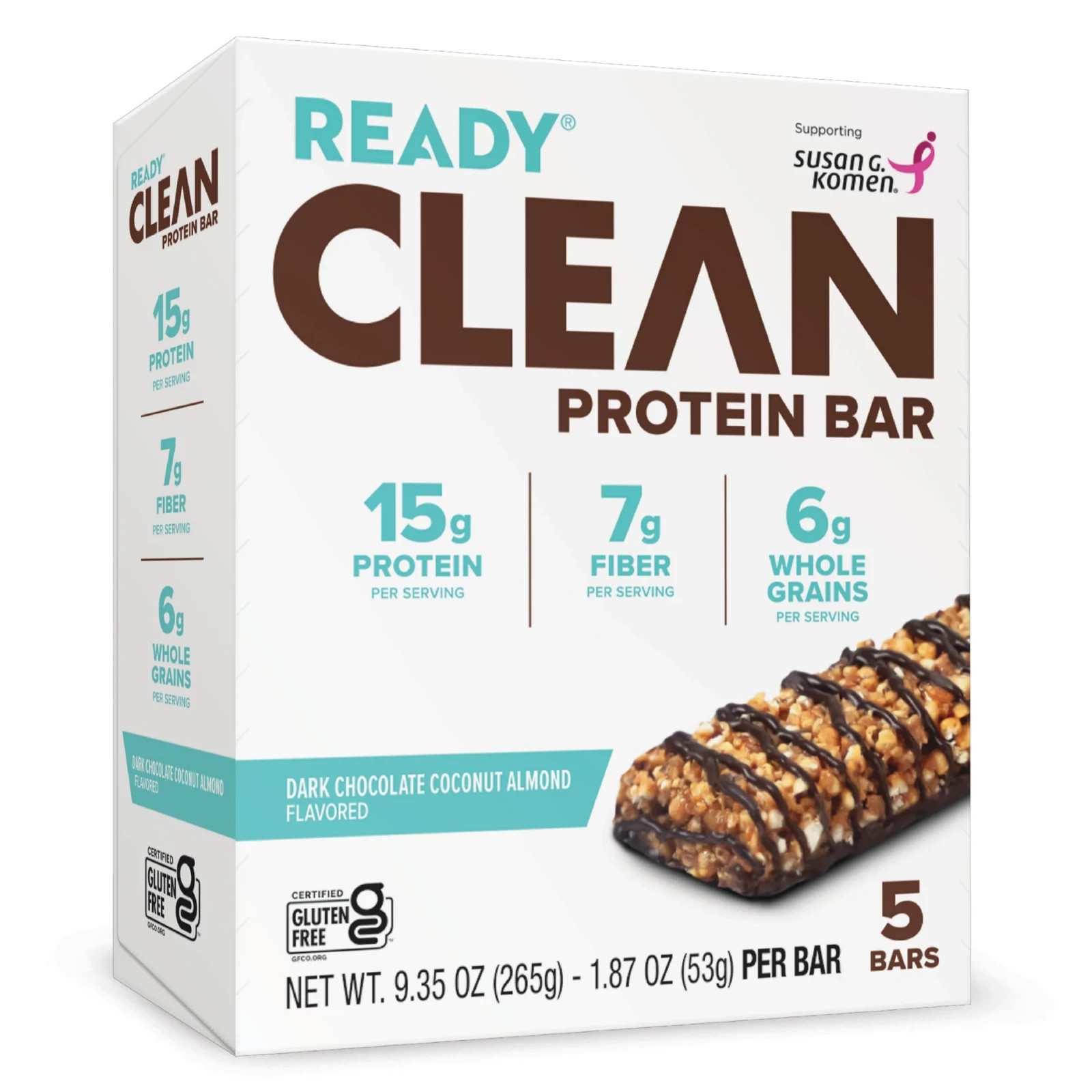 Ready Nutrition Dark Chocolate Coconut Almond Protein Bar Box
