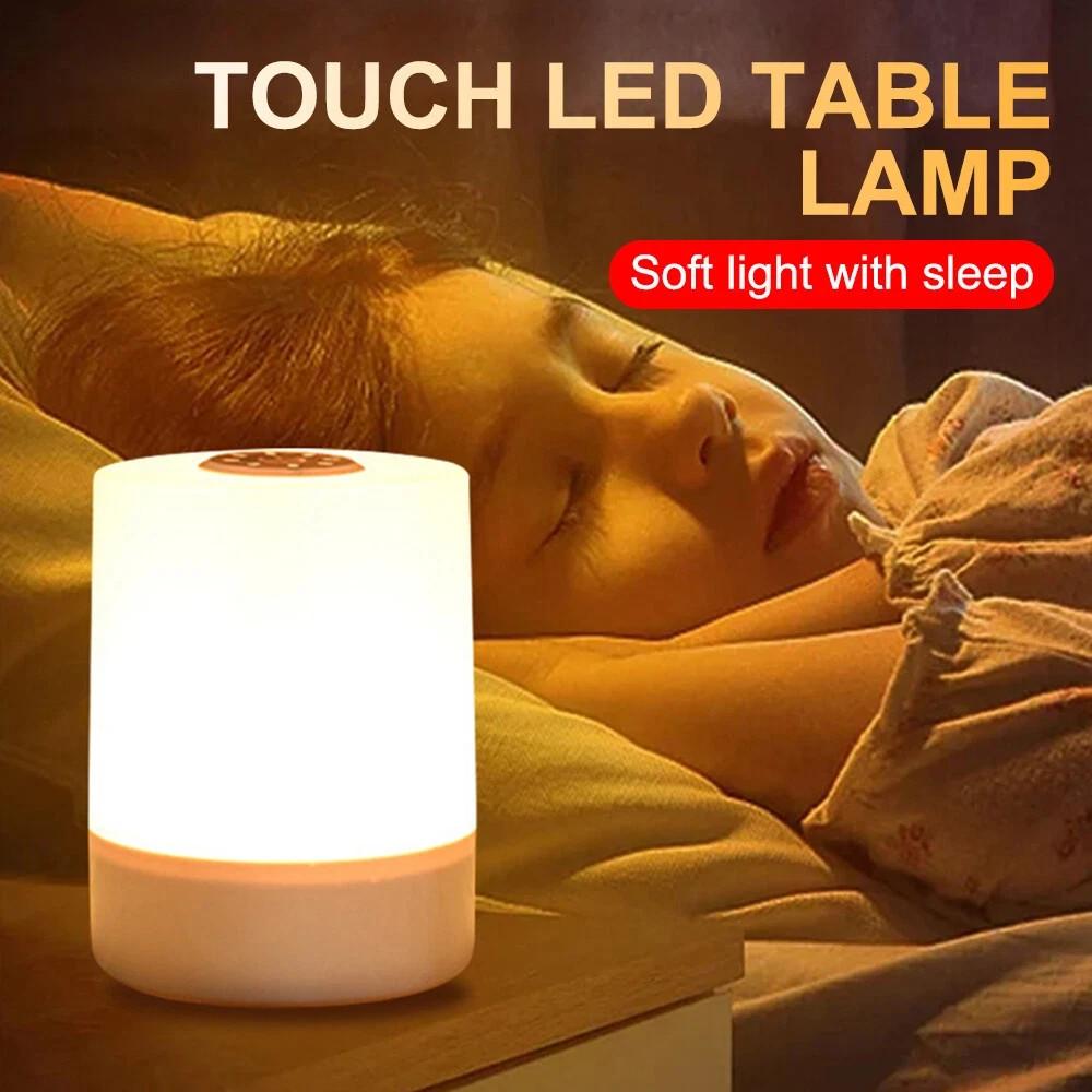 LED Table Lamp Touch Sensor Dimmable Night Light USB Rechargeable Bedside Lamp