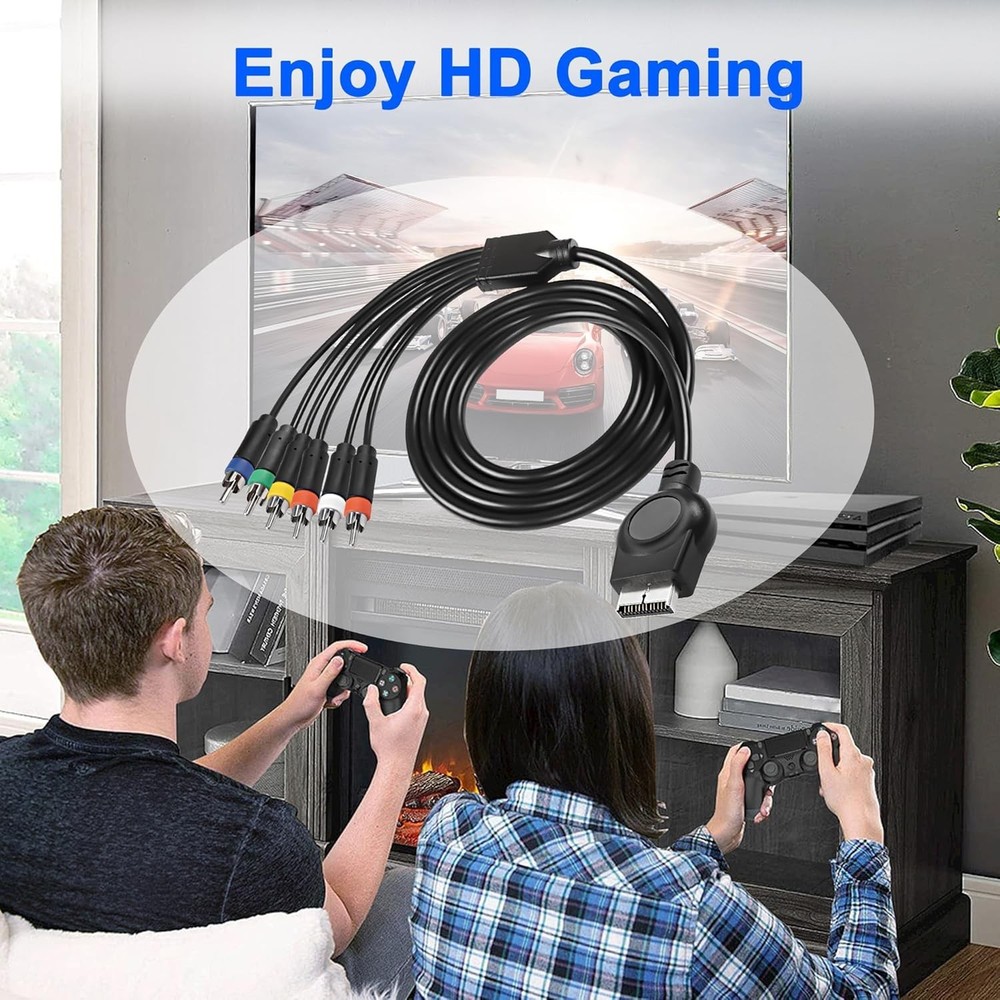 PS3 PS2 Component AV Cable,HD Audio Video Cable 5RCA YPbPr...