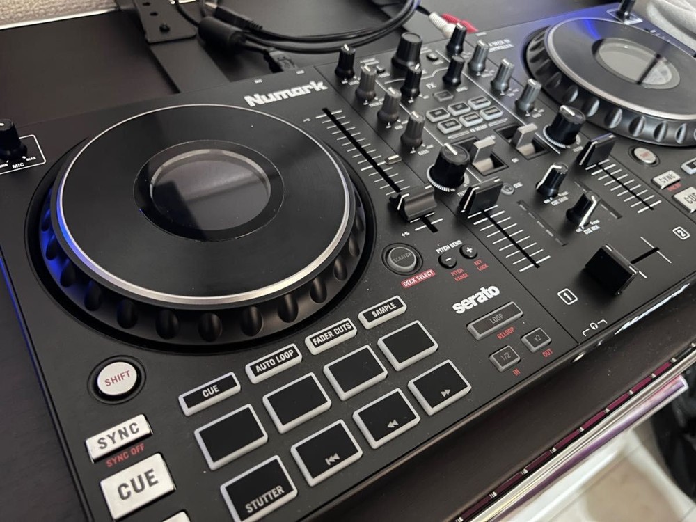 Numark Mixtrack Platinum FX 4‑Deck DJ Controller with High Resolution Jog Wheels