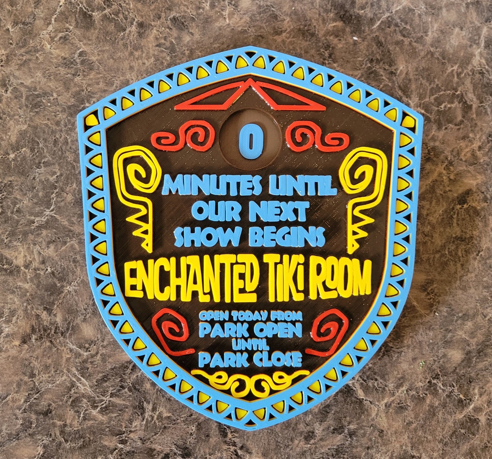 10 x 9.5 inch Enchanted Tiki Room Next Show Sign Adventureland Replica Plaque