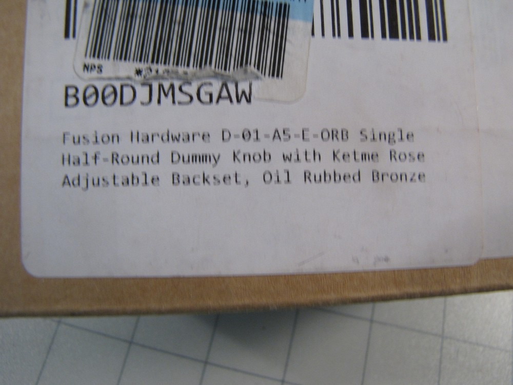 Fustion Hardware B00DJSGAW / D-01-A5-E-ORB Single Half Round Dummy Knob NEW