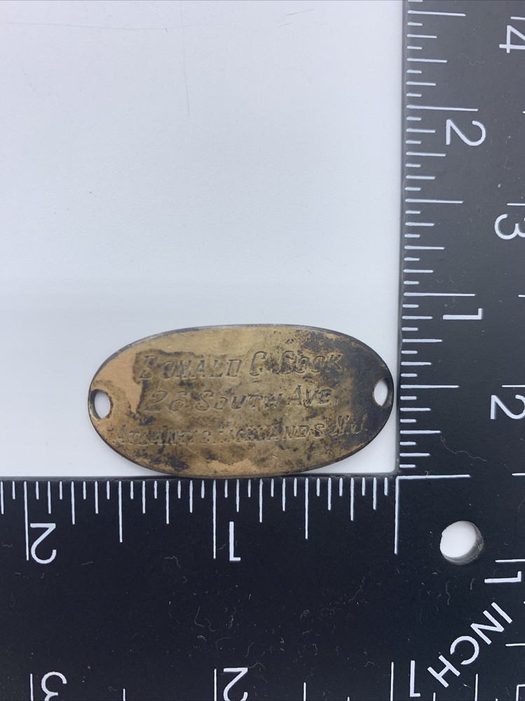 WWII Gold Filled Forstner ID Bracelet Sweetheart Atlantic Highlands NJ Cook