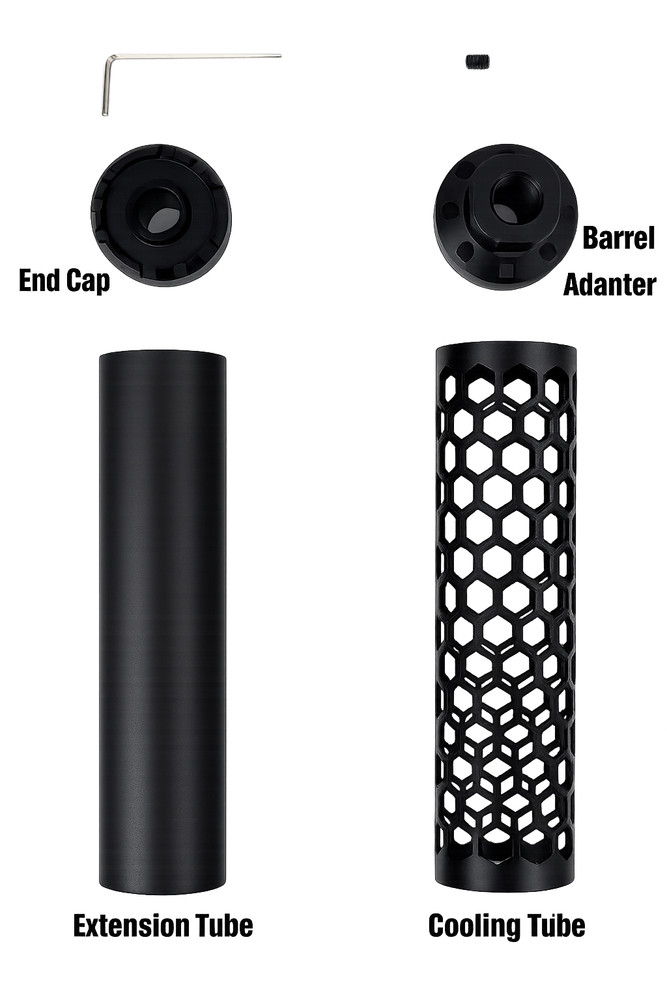 LETHAL ECHO 5" Muzzle Brake | Barrel extention 5/8*24 GBB AEG New Improved Ver.