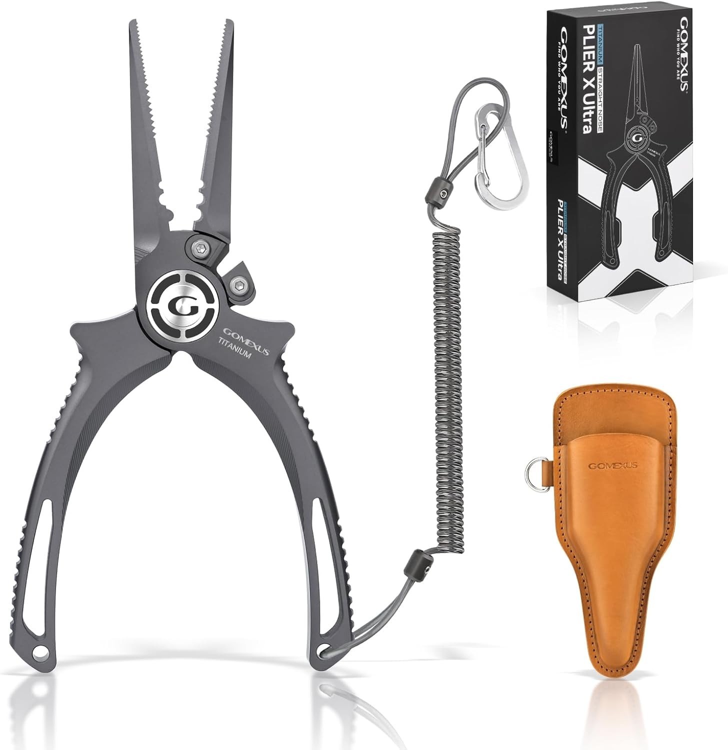 GOMEXUS Titanium Fishing Pliers 6.5'' Straight Nose Version Saltwater Resistant