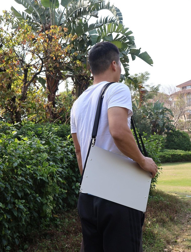 Metal Double Clips Clipboard for Working While Walking with Shoulder Straps,A...