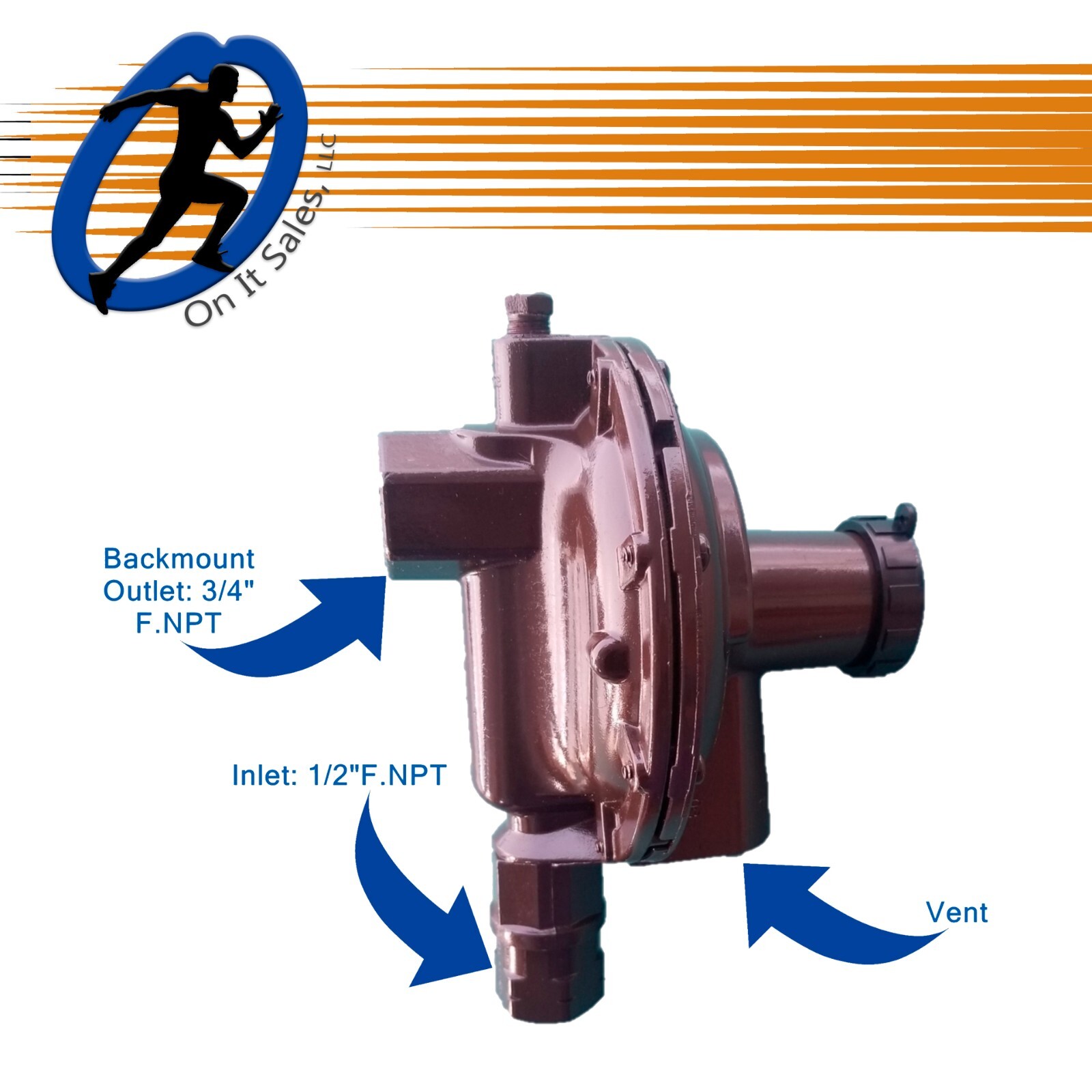 Rego Regulator LV4403B46R Low Pressure 2nd Stage 1/2" F.NPT x 3/4" F.NPT