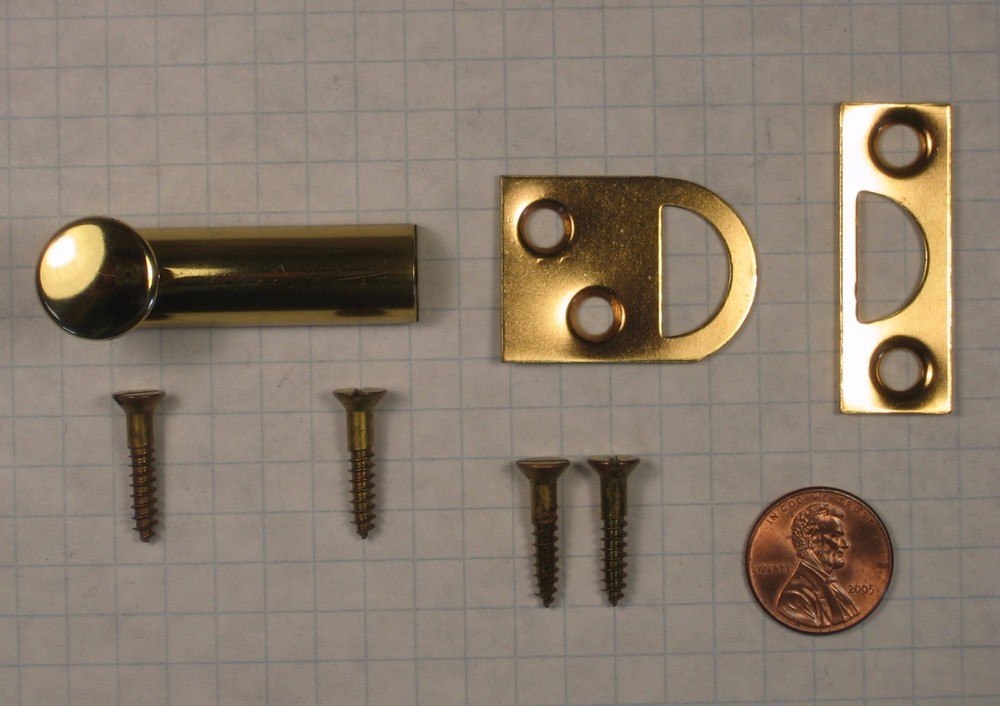 COLONIAL BRONZE #951-US3 SURFACE BOLT, SOLID BRASS, POLISHED, 1-3/4" LENGTH