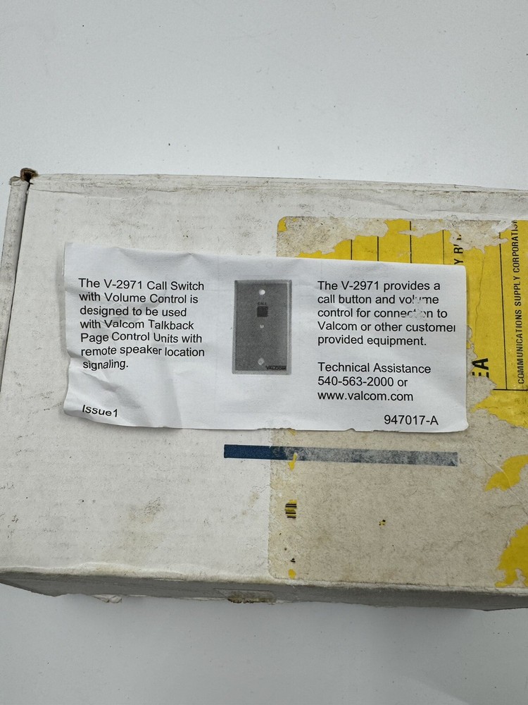 Valcom -- V-2971 Call Switch With Volume Control