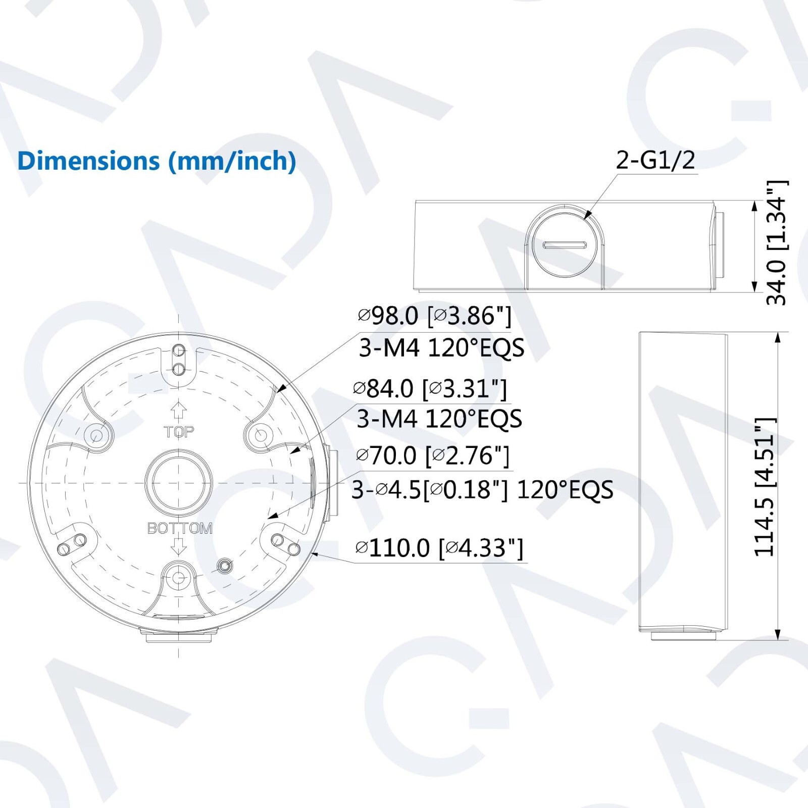 Dahua PFA136 Wall Mounting Junction Box for Select CCTV Security Cameras