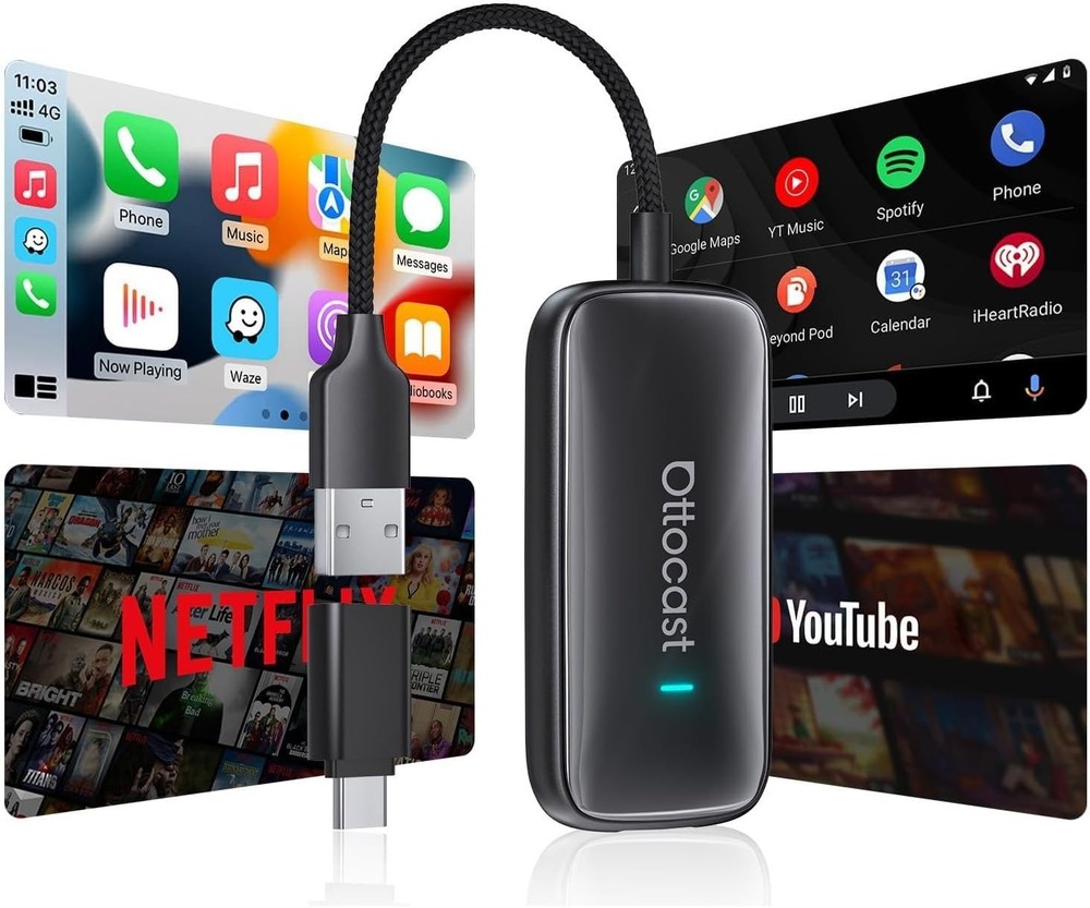 Ottocast Play2Video Ultra AIBox Wireless CarPlay/Android Auto Multimedia Adapter