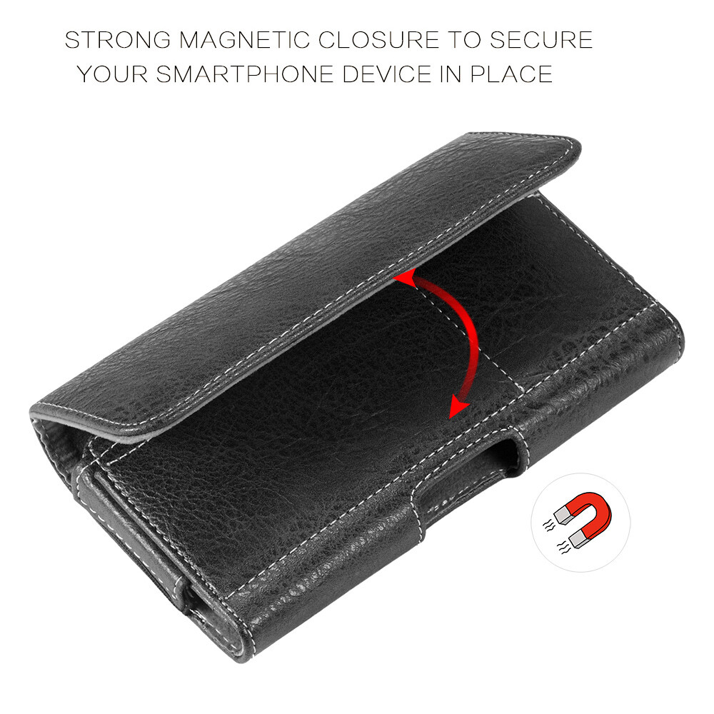 Universal Horizontal Large Leather Pouch Phone Case for iPhone Galaxy Huawei