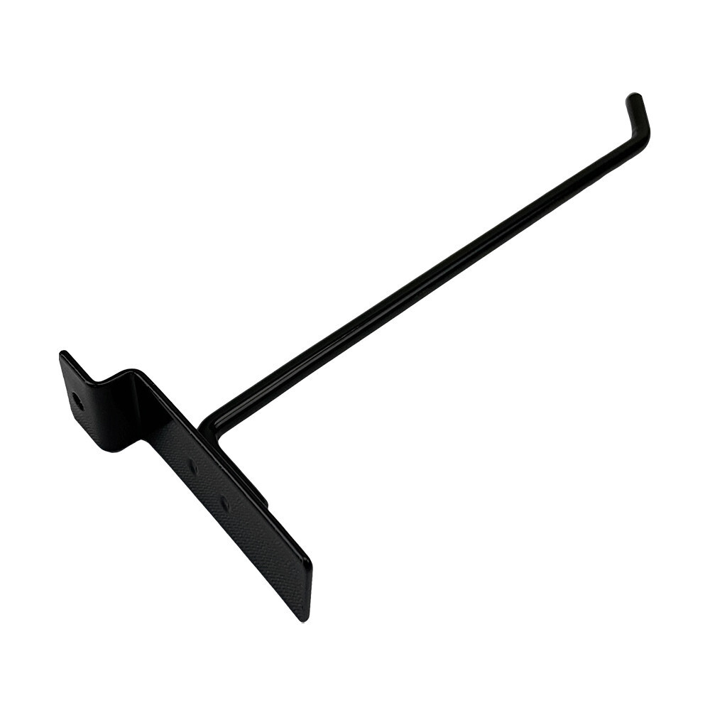 8" Slatwall Hook Panel Display Hooks, 1/4" Thickness Metal, Black - PACK 24