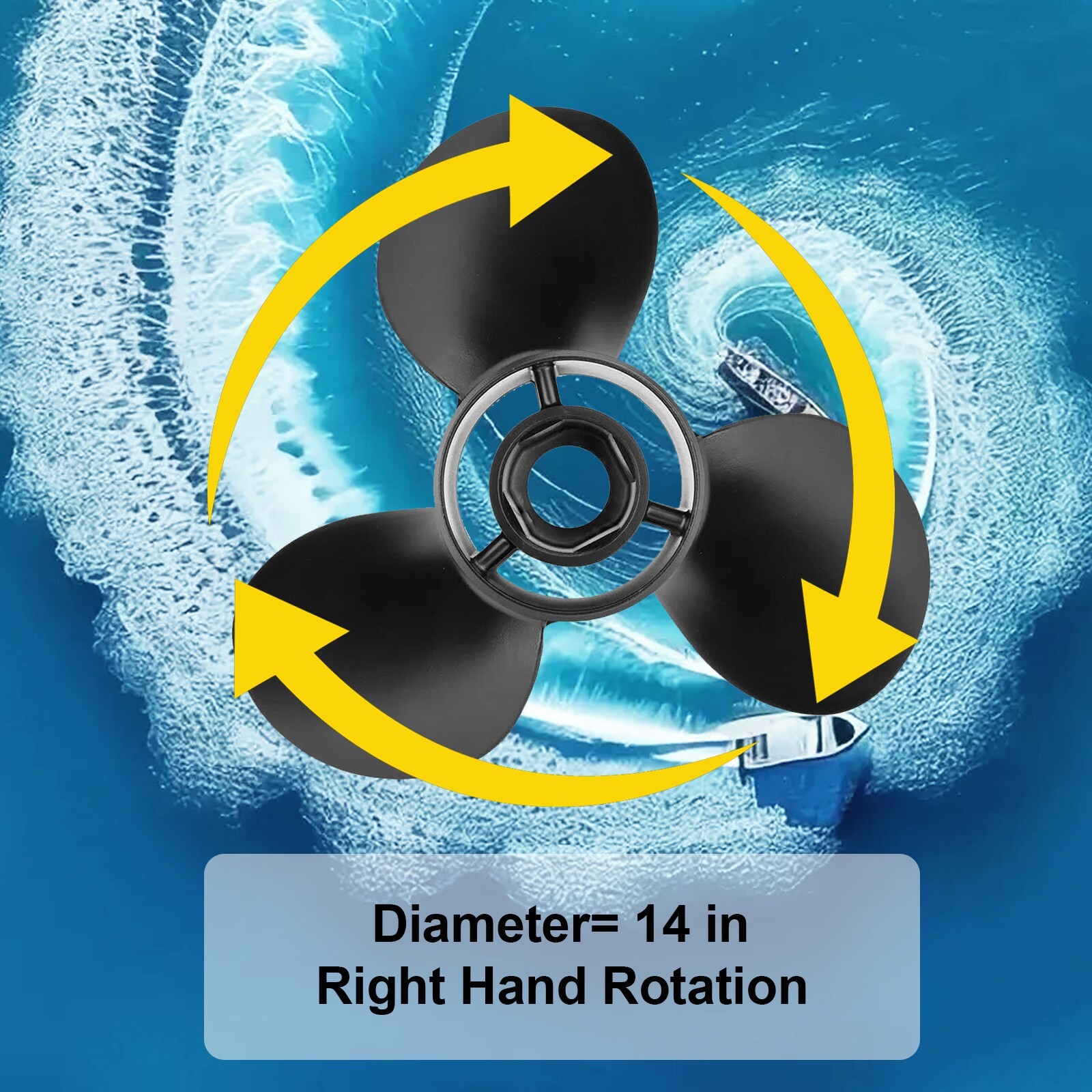 Propeller 14 1/4 x 21 Boat Prop 15 Spline Fit Mercury 130-300HP,48-832832A45,RH