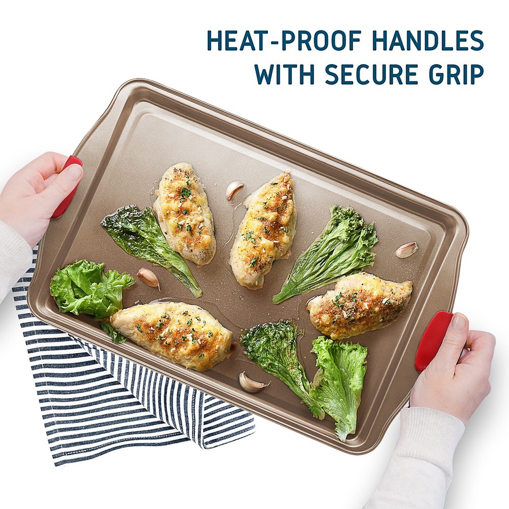 3 Piece Baking Sheets Pan Set Small, Medium & Large Nonstick Cookie Sheets