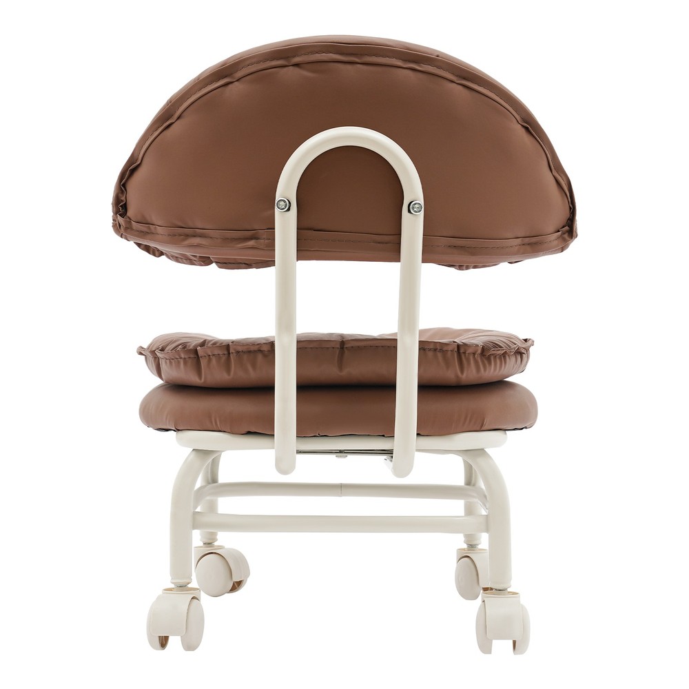 Rolling Stool with Backrest Low Height Sponge Roller Stool Chair Roller Seat