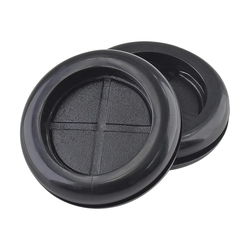 6 Pack 2" Inside Diameter 2-3/8" Drill Hole Rubber Hole, Black