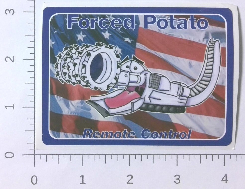 Vintage Forced Potato Remote Control Electronics Coal Mining Sticker Decal