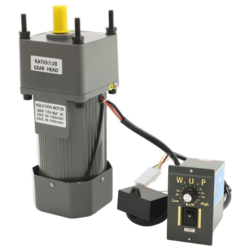 200W AC Gear Motor With Speed Controller Electric Variable Single-Phase 20K 110V