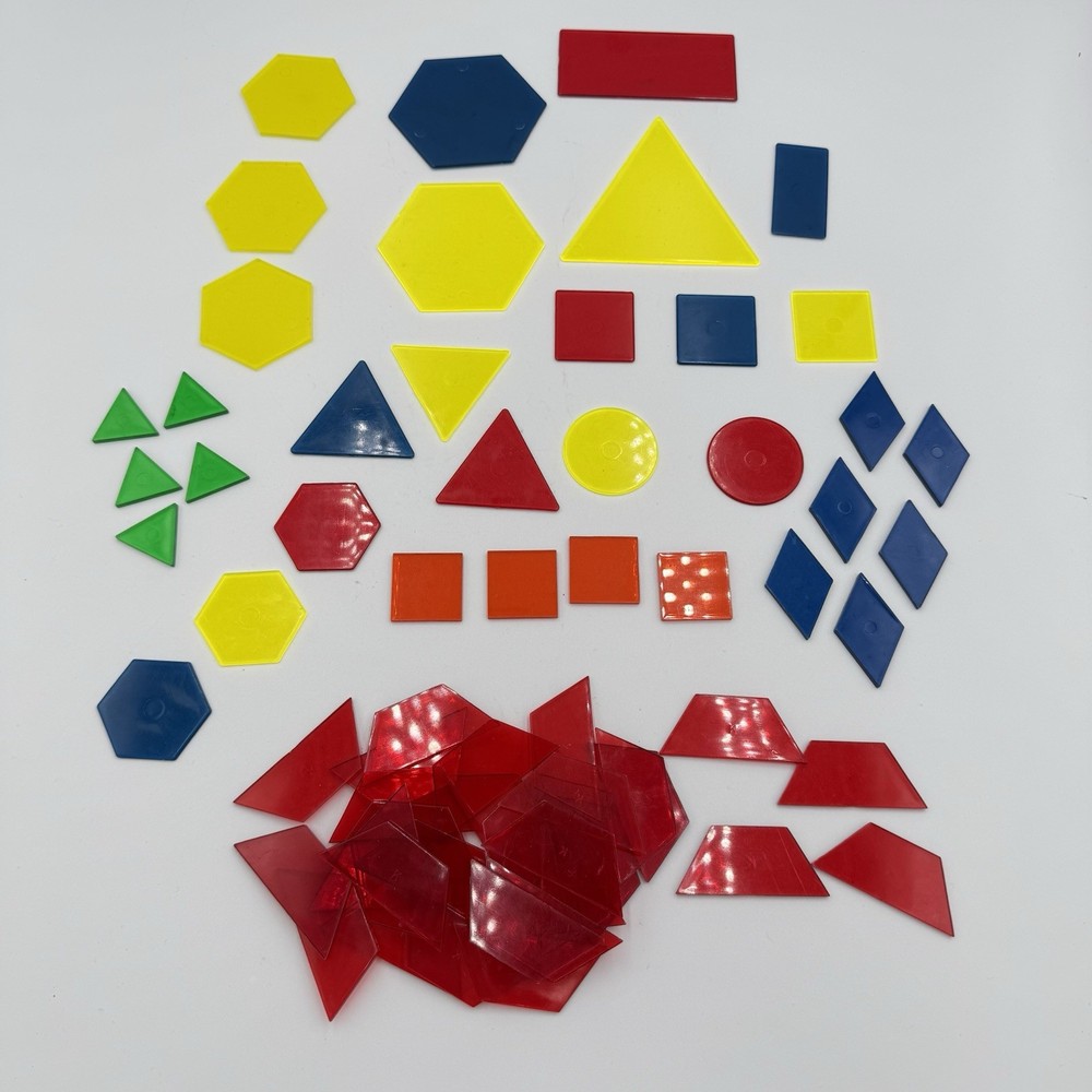 Translucent Geometric Shapes Geometry 65 Pieces Math Homeschool Light Table