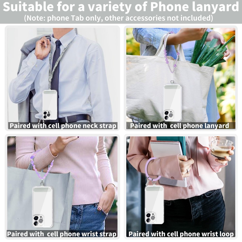 TACOMEGE Phone Tether Tab for iPhone, Cell Free Size, Light Grey