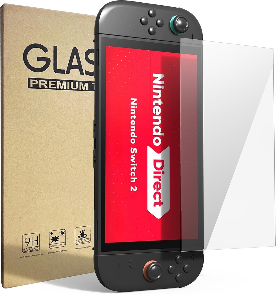 Nintendo Switch 2 [7.9 Inch 2025] Screen Protector Tempered Glass Case Friendly