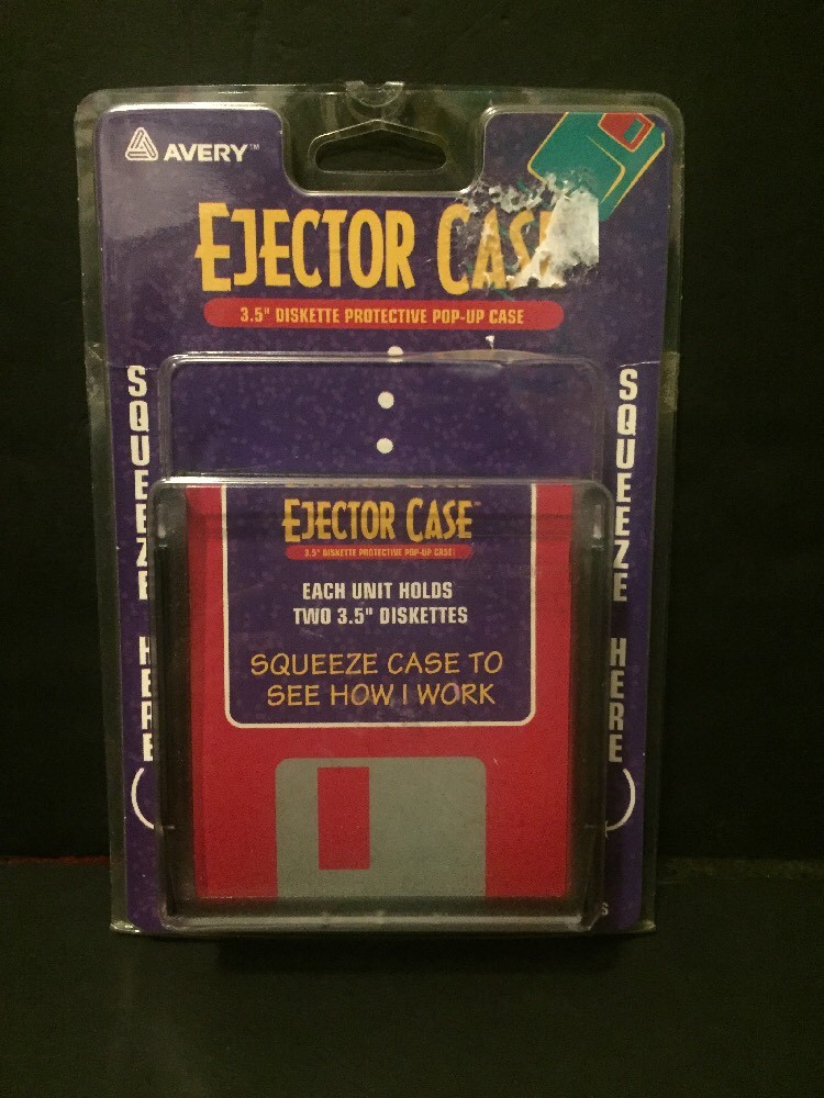 Avery Ejector Case 3.5” Diskette Protective Pop-Up Case 2 Easy View Cases NIP OS