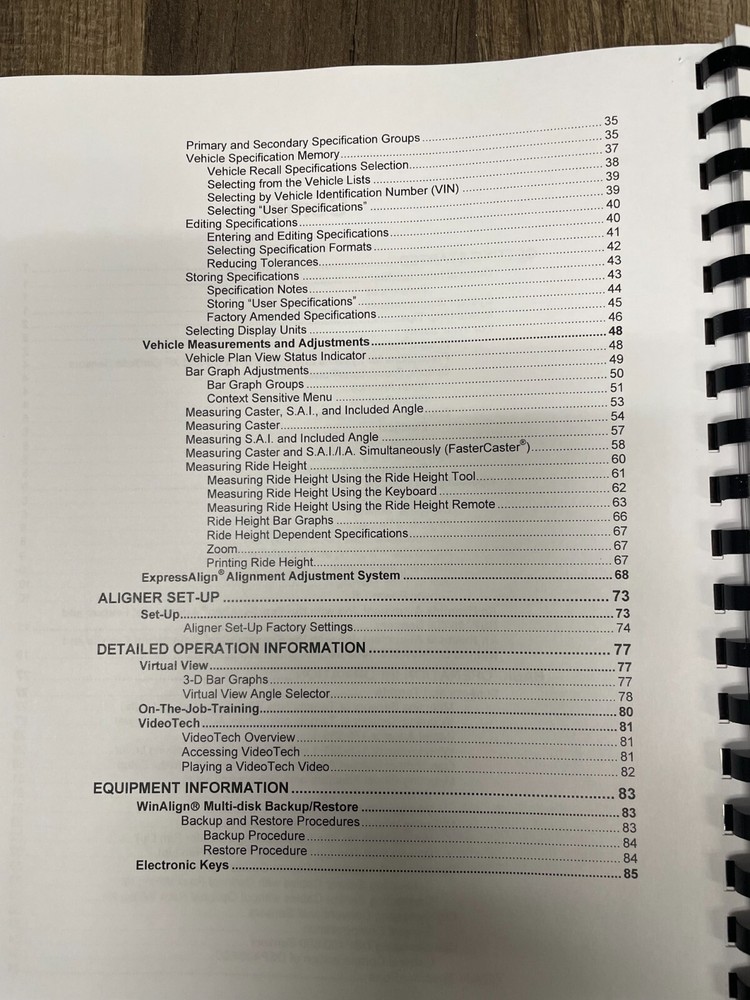 Hunter Engineering WinAlign Software Quick Reference Version 8.X