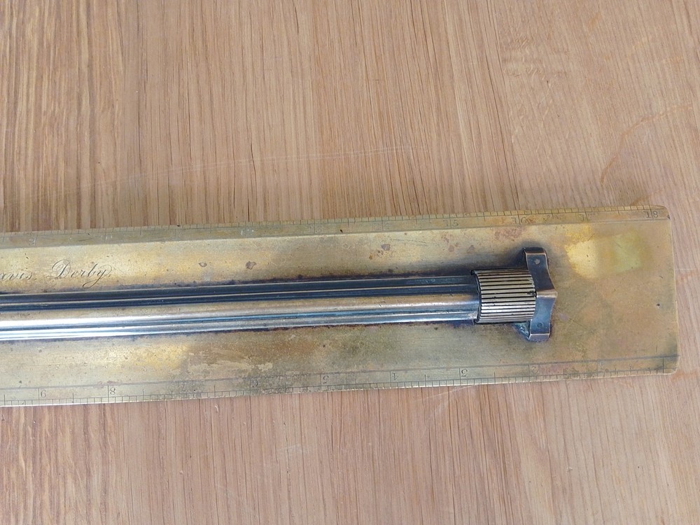 Rare Antique Large Davis Derby Brass Rolling Parallel Rule 18"