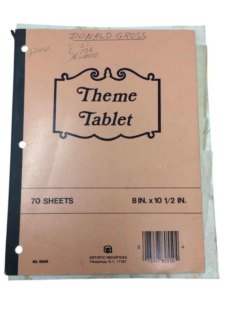 Vintage ''Theme Tablet''  Notebook (8'' x 10.5'')