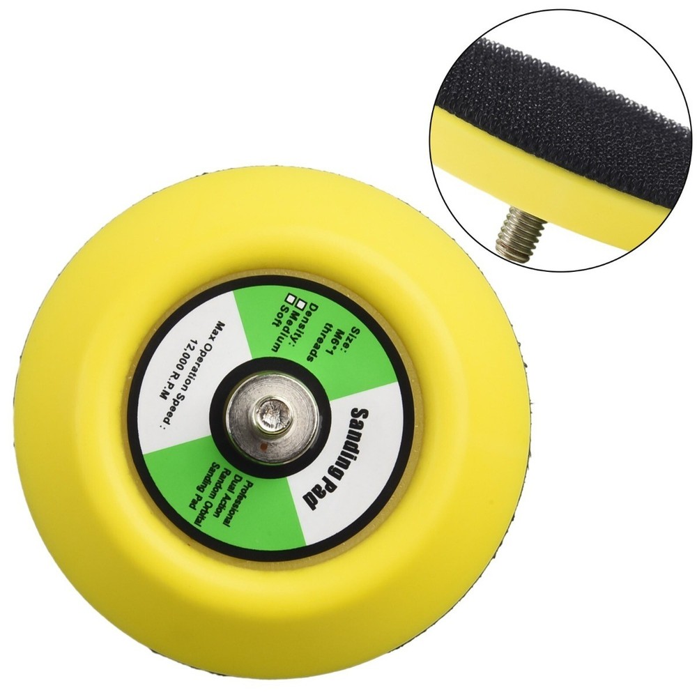 Hook & Loop Sanding Polishing Backing Pad M6 Thread For Air Sander 5pc 3 75mm
