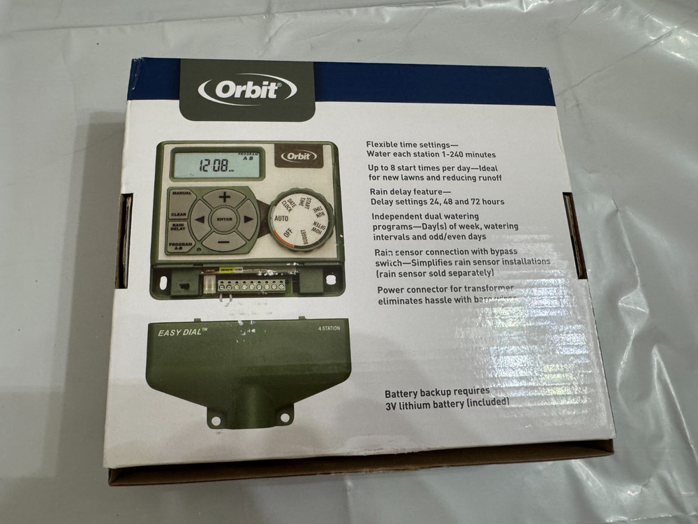NEW ORBIT 4 STATION EASY SET LOGIC SPRINKLER TIMER