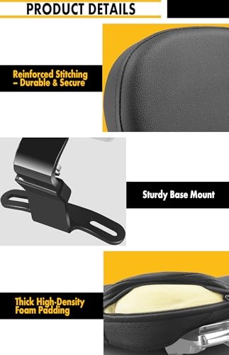 Adjustable Driver Rider Backrest Quick Release for Harley Softail Models C