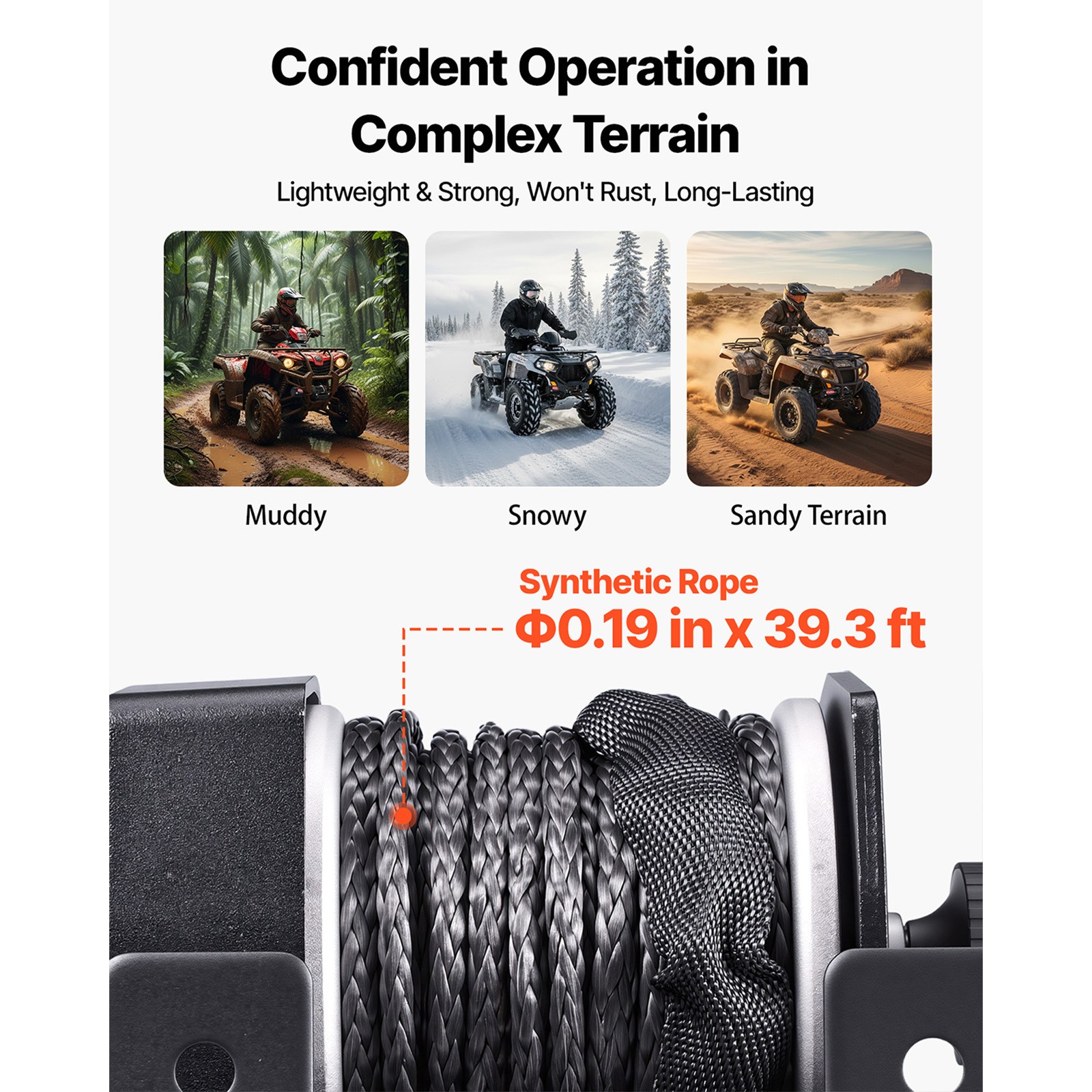 Uimoso 2500 lbs 12V Electric Winch with Synthetic Rope and Wired Remote Control