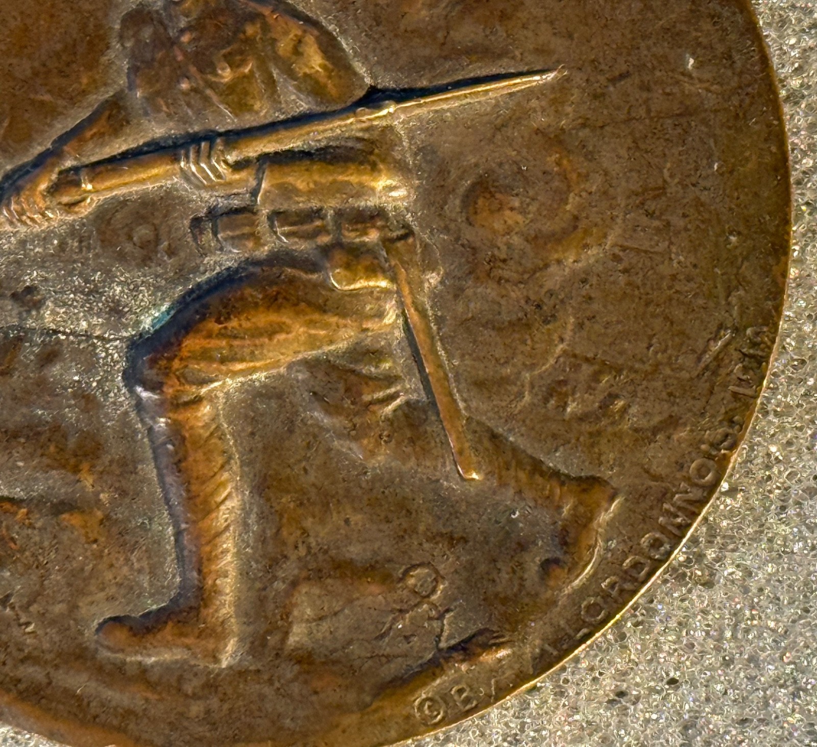 WWI France 1917–1918 Bronze Medal by M.Lordonnis 1919 AEF 60mm