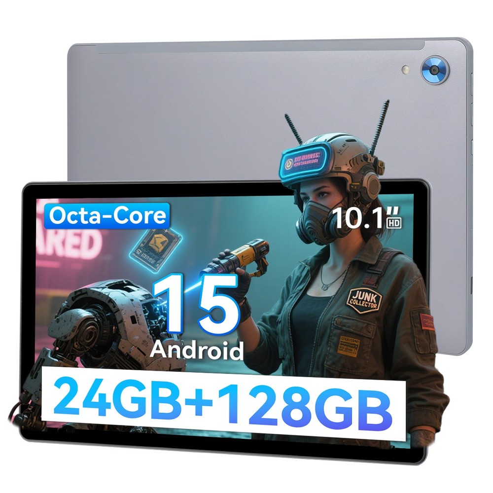 New 10.1" Android 15 Tablet 24+128GB IPS Touchscreen Octa-core Processor Wi-Fi