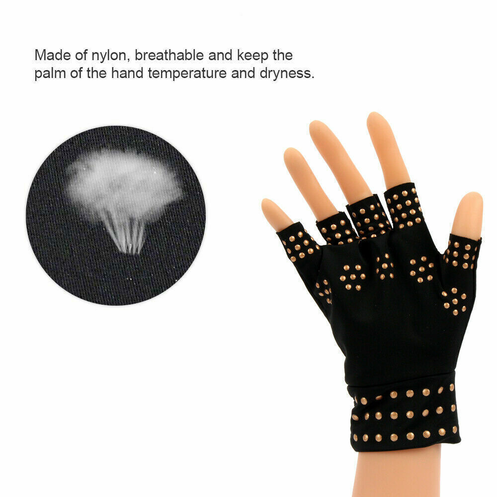 Copper Arthritis Compression Gloves Therapy Support Pressure Pain Relief Heal