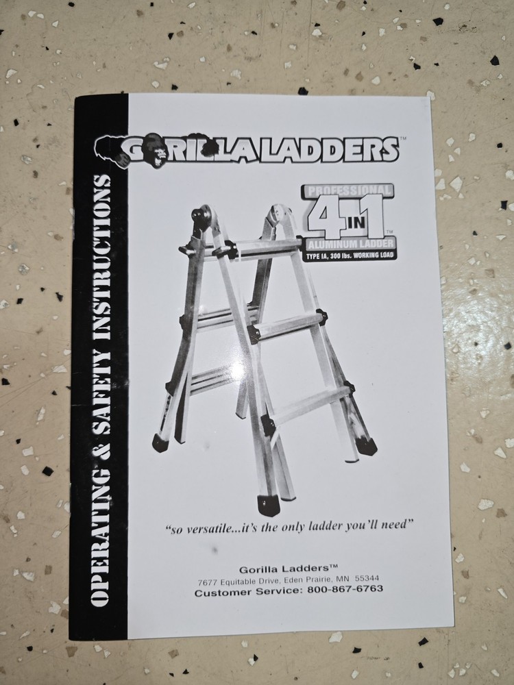 Gorilla Ladder Static Hinge Rail Bracket Kit Scaffold Mode Case with Wrench