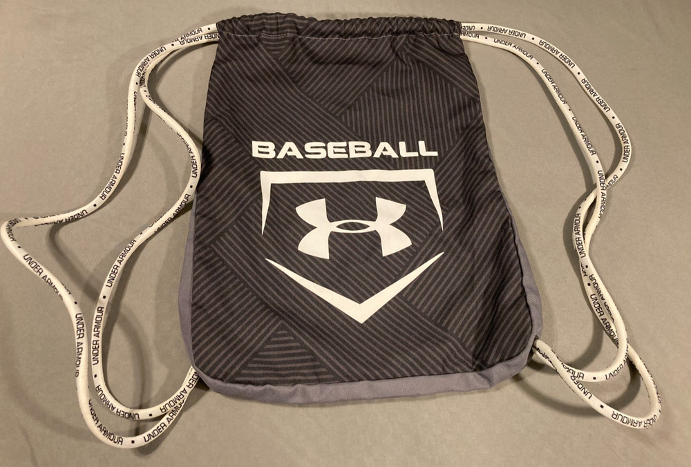 Under Armour Black Baseball Drawstring Backpack Sack Pack
