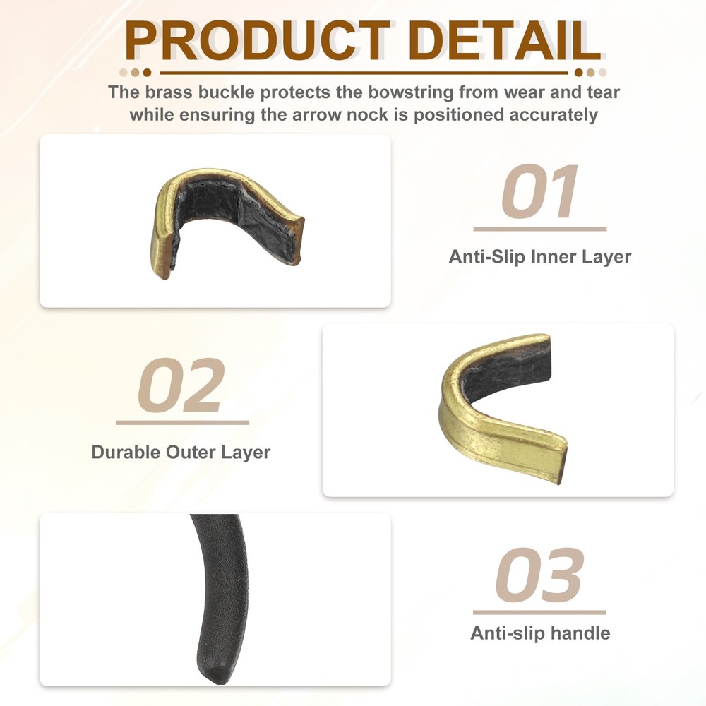 Bow String Nocking Points Set, 10 Pcs Black Brass Nocking Points and 1 Pliers