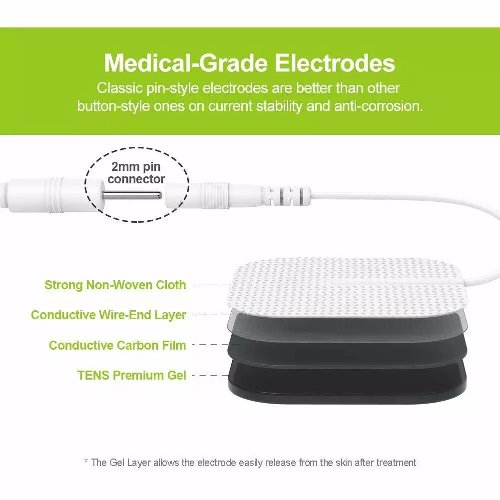 TENS Unit 2x4 Electrode Pads EMS Massage Pain Relief Muscle Stimulator 7000 3000