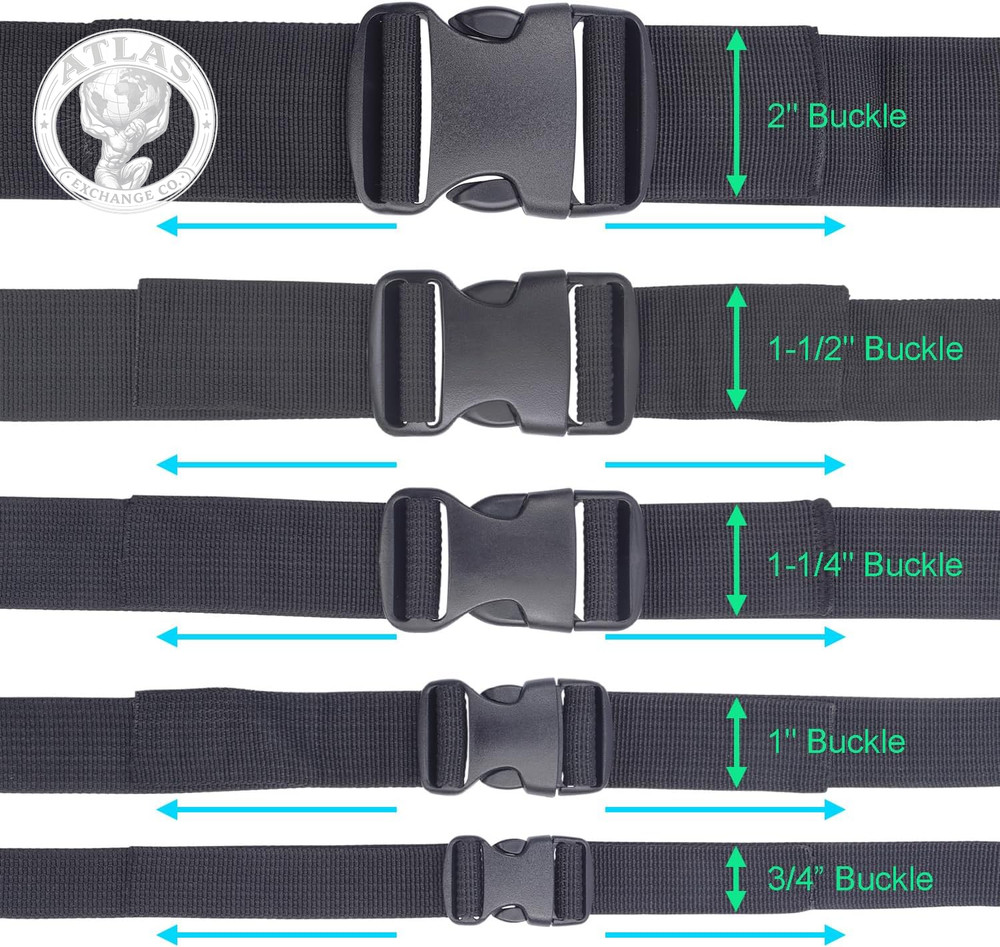 Coobigo 3Pcs 1-1/2" Plastic Buckles for Strap Replacement, Quick Side Release Bu