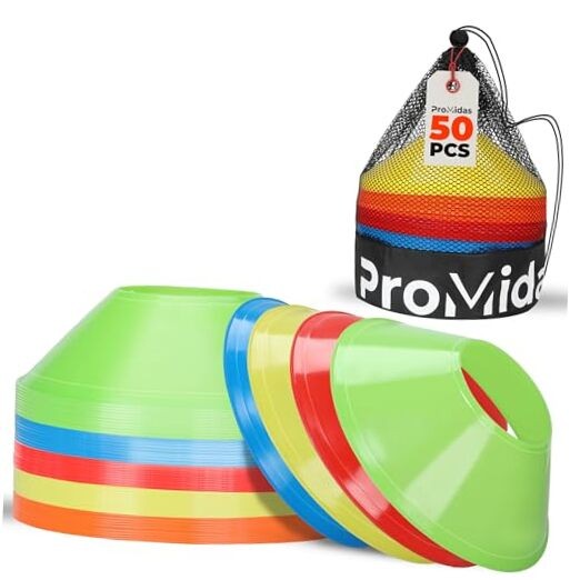Mini Cones for Sports - Better Space Utilization - Comes Multi Color - 50 Pack