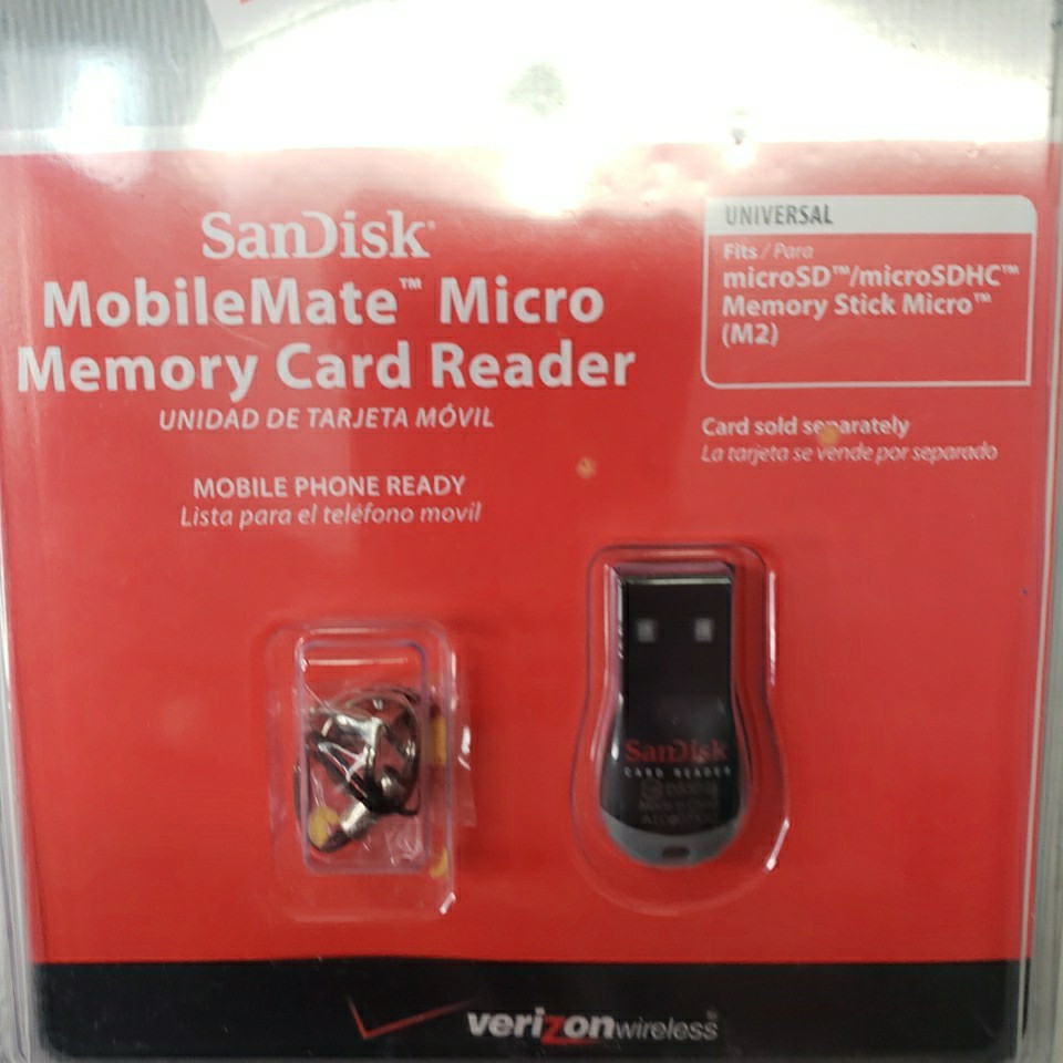 SanDisk MobileMate Micro Memory Card Reader Universal MicroSD/MicroSDHC (M2)