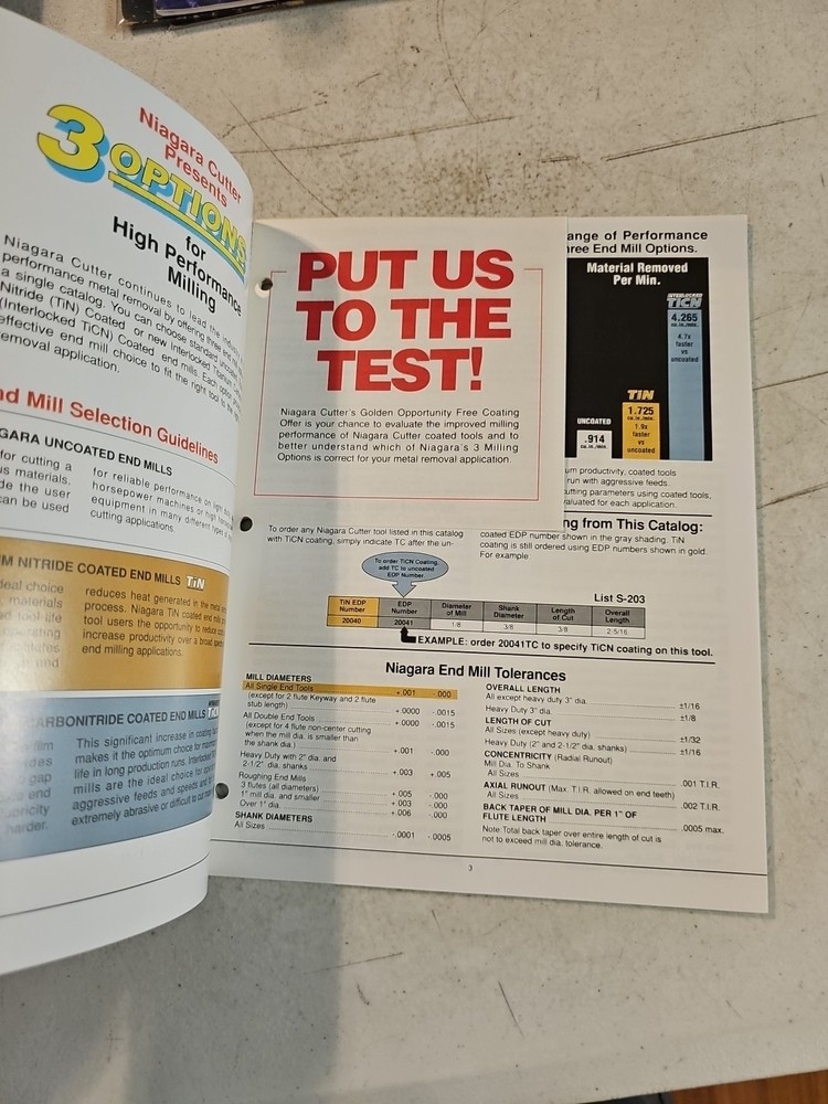 1992 Niagara Cutter Catalog. High Performance End Mills Bits