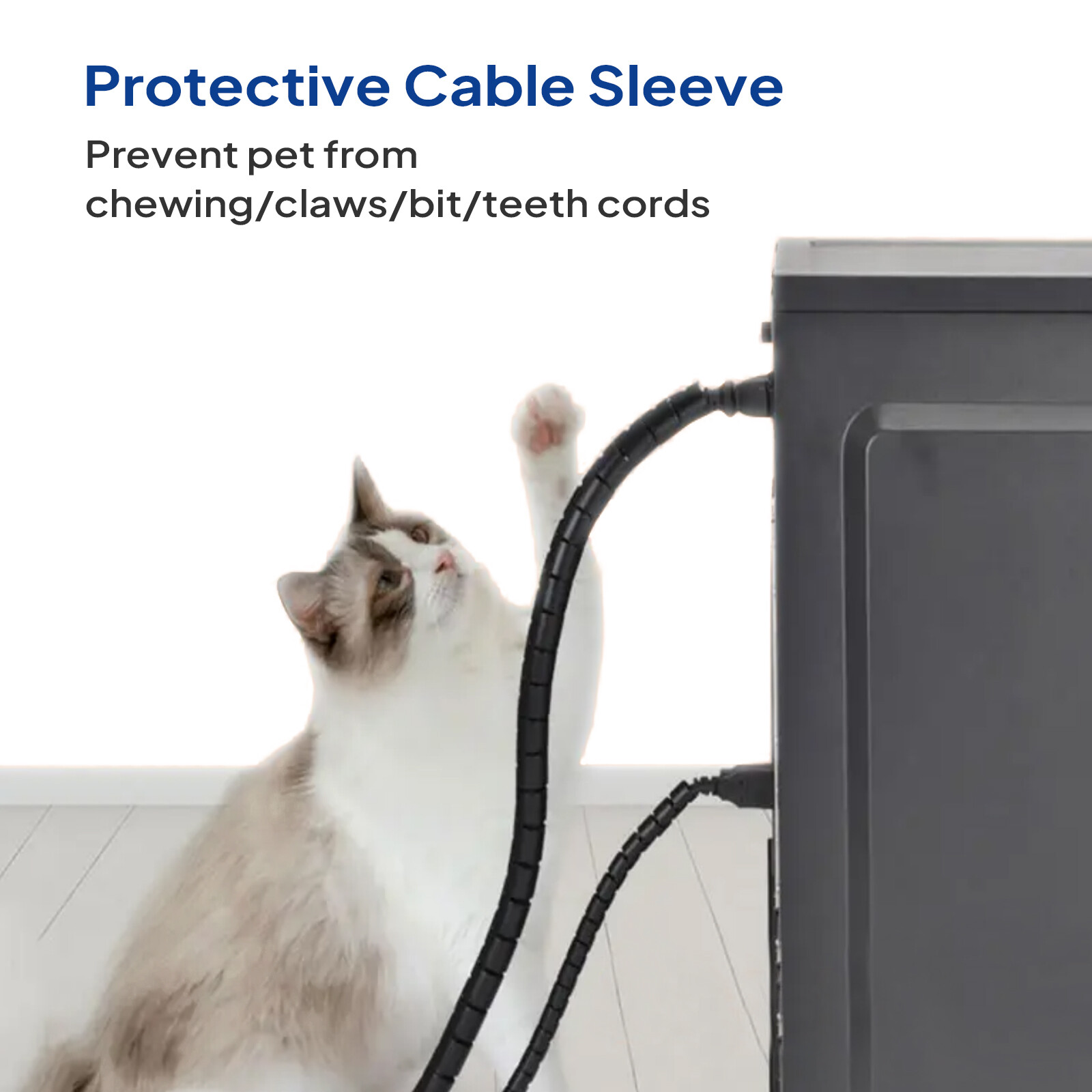 Self-Wrapping Split Wire Loom TV/Computer/Home/Engine Bay Black 18/50Feet Length