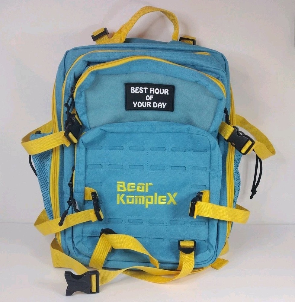 Bear KompleX Military Hiking FlexPack Backpack Blue & Yellow With Patch