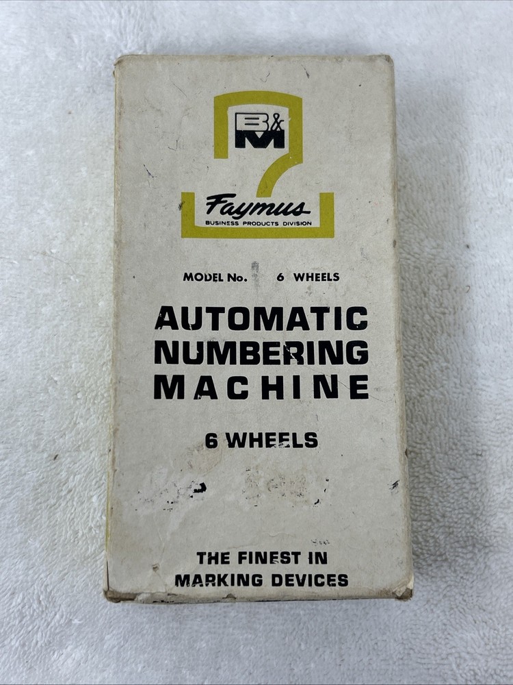 Faymus Automatic Numbering Machine Numerator Model 6 Wheels UNTESTED‼️
