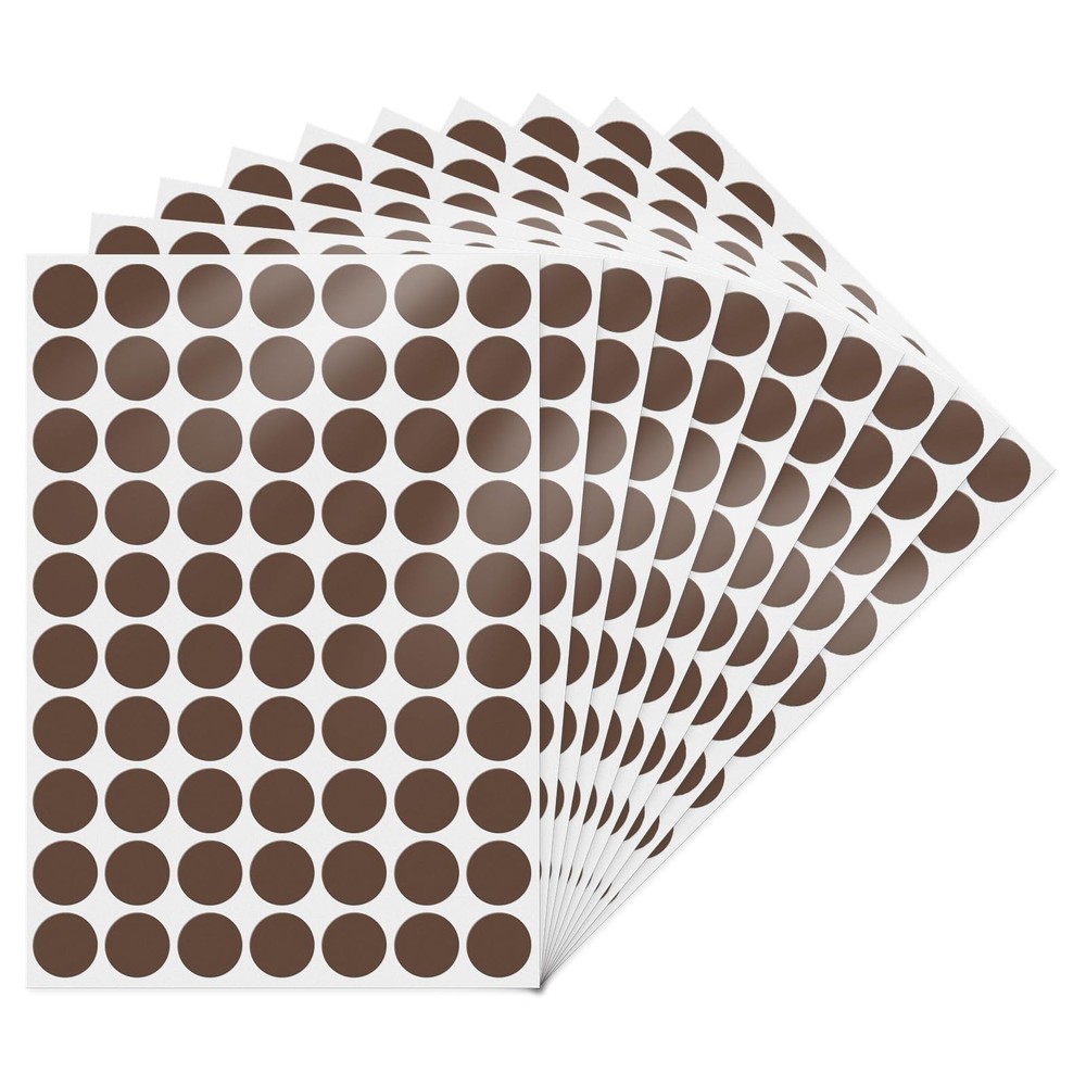 Brown Dot Stickers 3/4 Inch Colored Round Labels Color Coding Polka Sticker P...